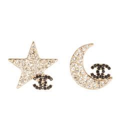 chanel star and moon earrings|chanel square pearl earrings.